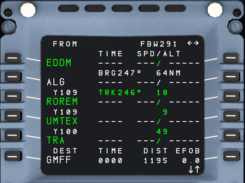 Active Flight Plan using B612 font